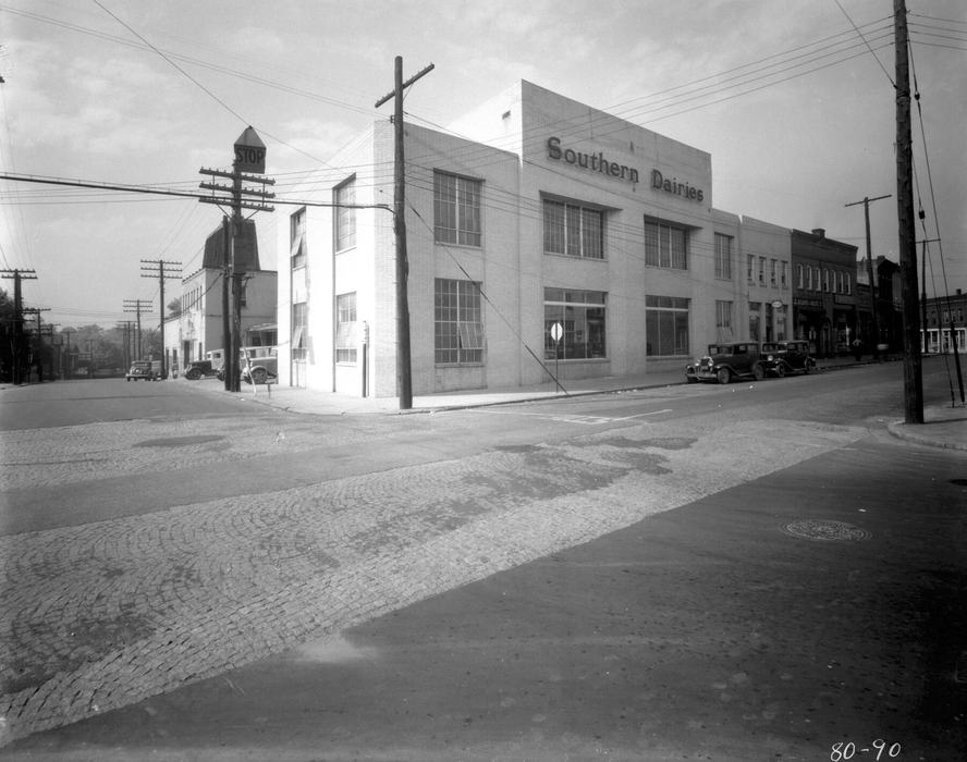 Black and White Photo of new Southern Dairies milk processing plant in Asheville in 1931.