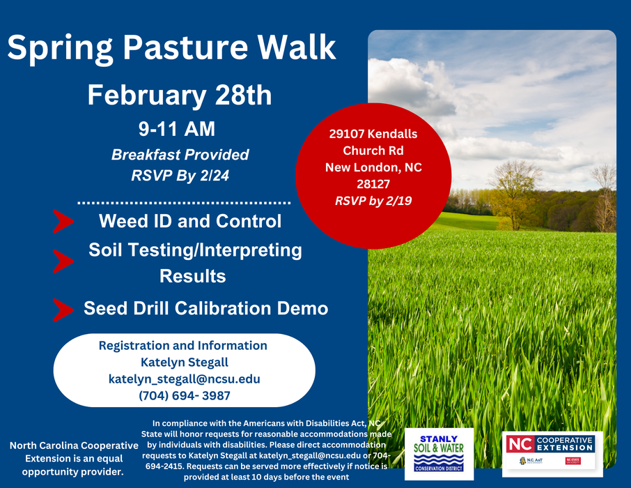 pasture walk flyer- picture with green grass and sky