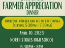 24th Annual Farmer Appreciation Dinner — April 10, 2025, 5:30–8 PM, North Stokes High School