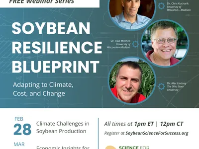 Soybean Resilience Blueprint webinar — Feb 28 & Mar 14, 1pm ET; SoybeanScienceForSuccess.org