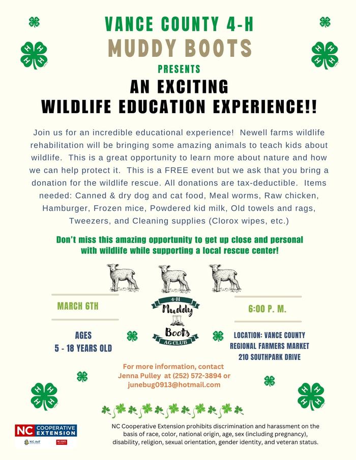 4-H Muddy Boots Wildlife Adventure