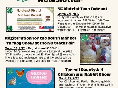March's Tyrrell County 4-H Newsletter