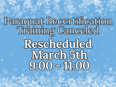 Rescheduled Paraquat Training