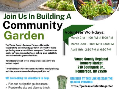 Join Us In Building A Community Garden