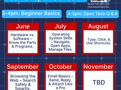 Tech Drop In Schedule for June-November