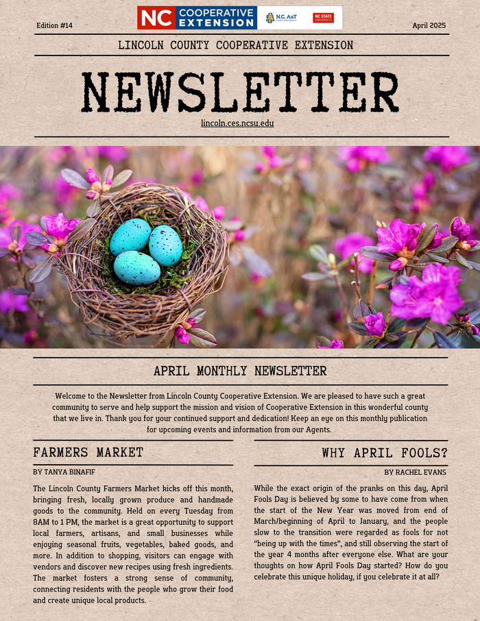 First page April 2025 Newsletter