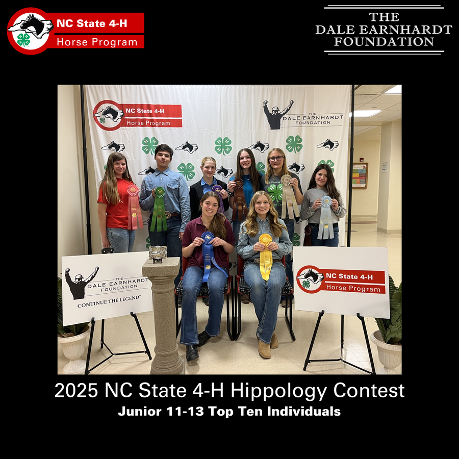 2025 NC State 4-H Hippology Contest Junior 11-13 Top Ten Individuals