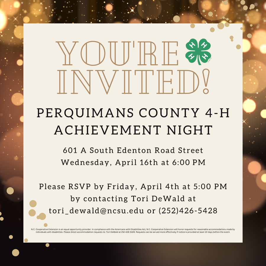 Flyer advertising Perquimans County Achievement Night. 