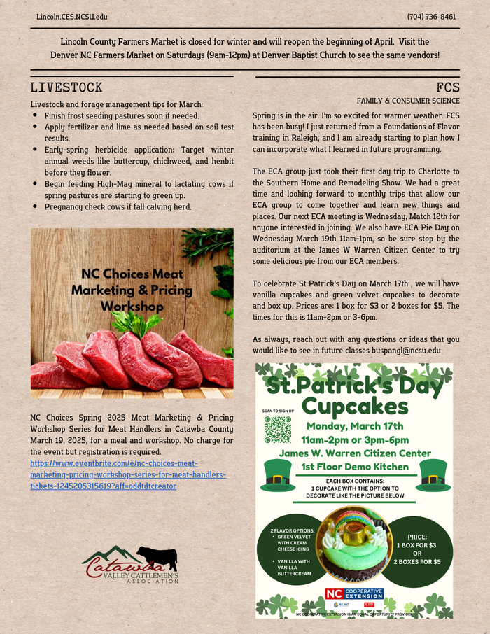 page 3 of March newsletter with Livestock and FCS updates