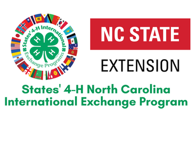 4-H North Carolina International Exchange Program logo with NC STATE EXTENSION text
