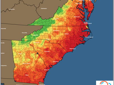 East Coast minimum temperature forecast map for Friday 03/21/2025 with color scale in deg F.