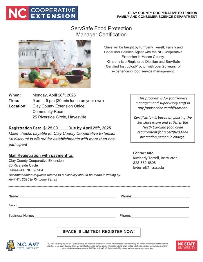 April 2025 ServSafe Class