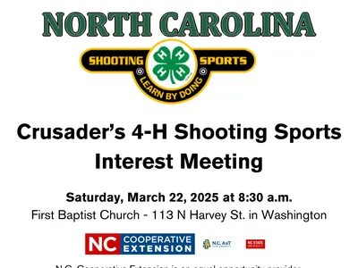 Crusader's 4‑H Shooting Sports meeting — Mar 22, 2025, 8:30 a.m., First Baptist Church