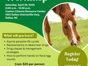 Equine Fecal Egg Count Workshop flyer — Apr 26, 2025, Dallas NC; $25; Register by Apr 17