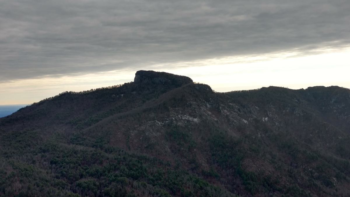 mountain view with gray skies