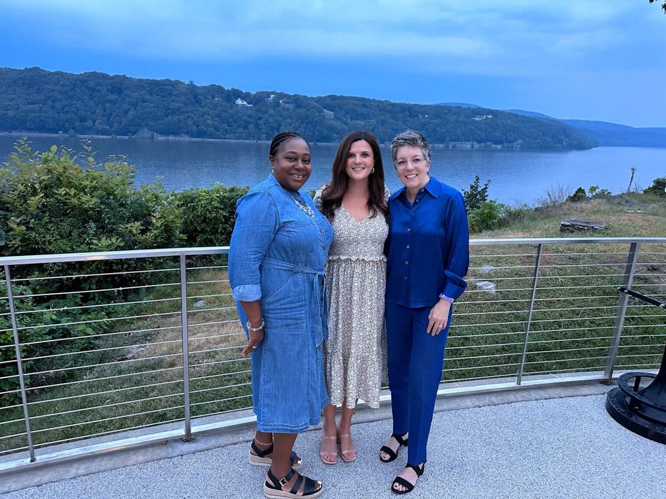 Bushel with Catherine Hill and Carolyn Dunn during a conference