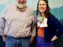 Photo of Jack Shull of Youth Villages and Amanda Bremseth of Buncombe County Cooperative Extension.