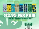 Lincoln County 4H sock fundraiser poster showing sock designs and price $12.95 per pair