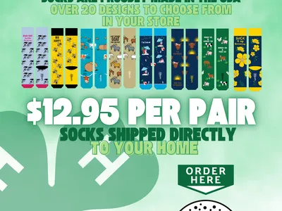 Lincoln County 4H sock fundraiser poster showing sock designs and price $12.95 per pair