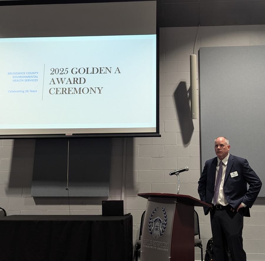 Danny Thornton, Environmental Health Director at the Golden A Awards Ceremony.  Thornton said The Golden A awards recognize the important hard work these food service workers are doing.  He encouraged everyone to learn something new about their operation and move forward for our residents and visitors.