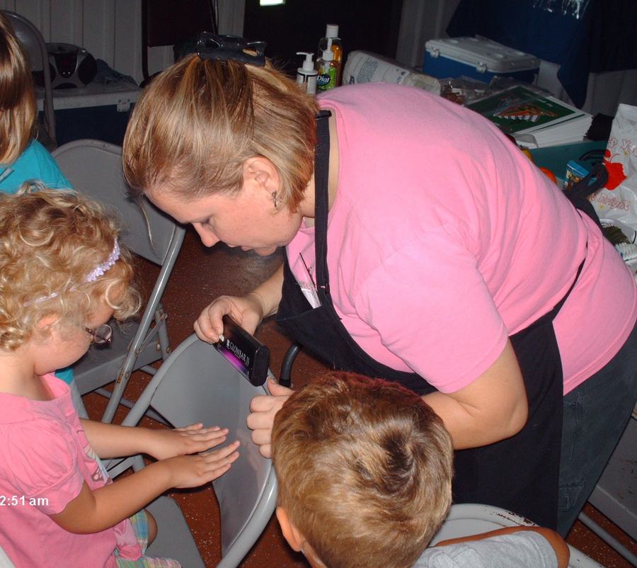 Patty teaching children about germs in 2007