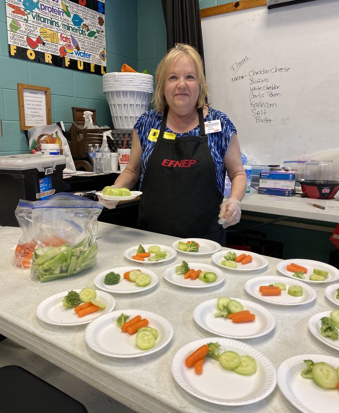 Patty with food samples