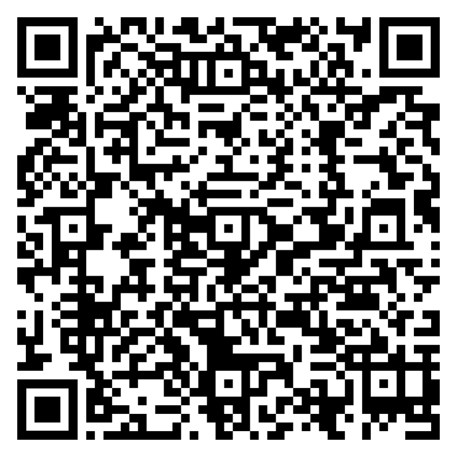 Black-and-white QR code square matrix with three corner position markers and dense data pattern