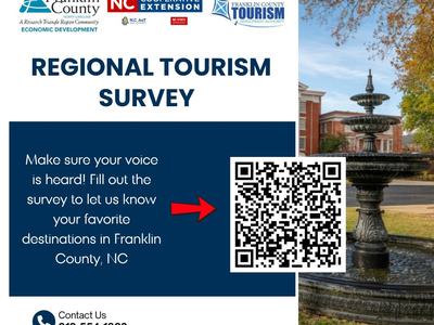 Franklin County Regional Tourism Survey logos and QR code