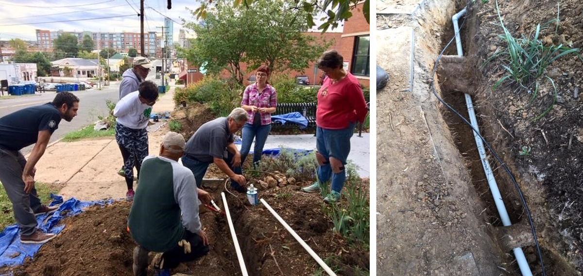 installation of the irrigation lines
