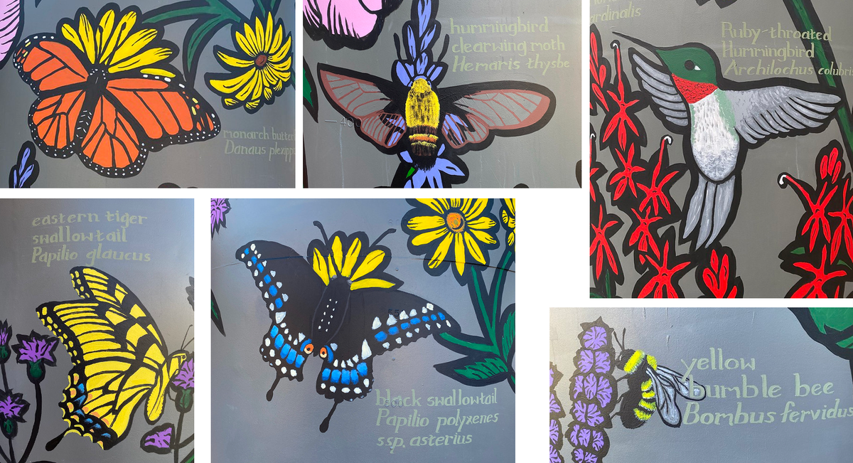 pollinators featured on the cisterns