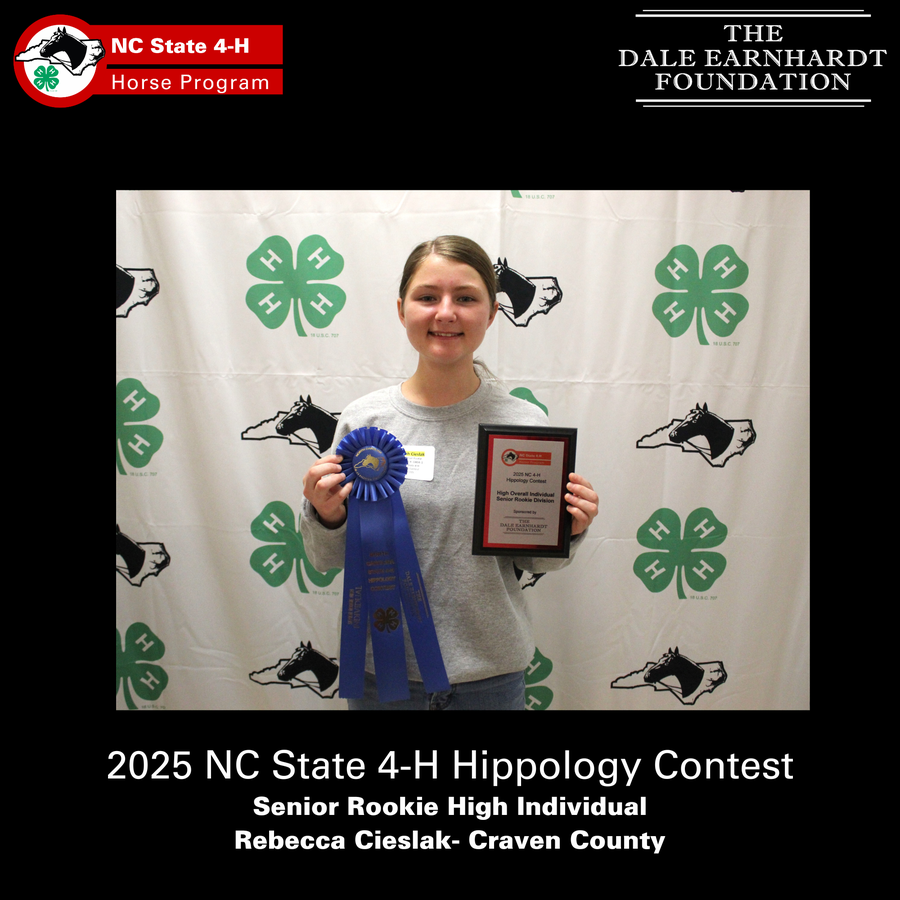 2025 NC State 4-H Hippology Contest Senior Rookie High Individual Rebecca Cieslak- Craven County