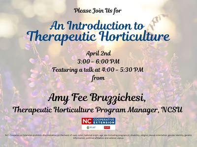 A flyer promoting an Introduction to therapeutic Horticulture.