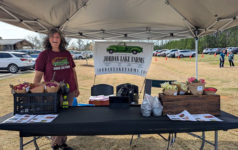 Diane May of Jordan Lake Farm was one of the outdoor exhibitors.