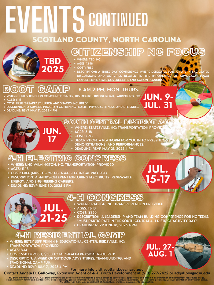 2025 Events flyer