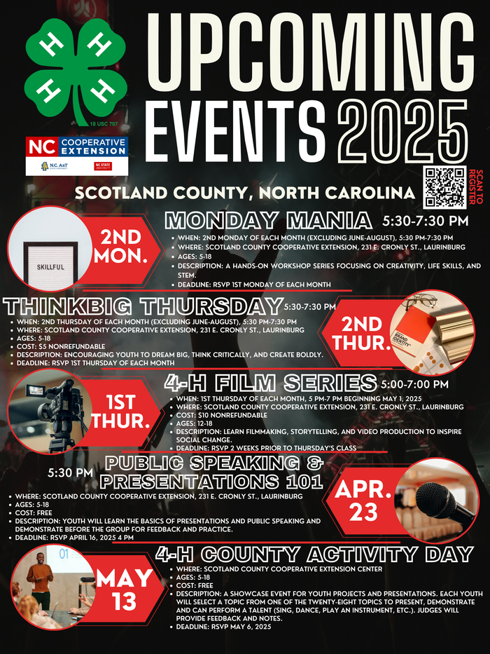 2025 Events flyer
