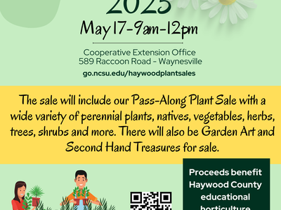 Flyer promoting garden extravaganza, text on flyer included in text on webpage