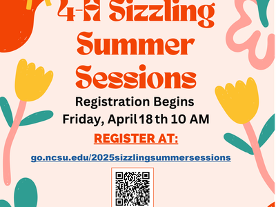 2025 4-H Sizzling Summer Sessions flier-Registration link and information