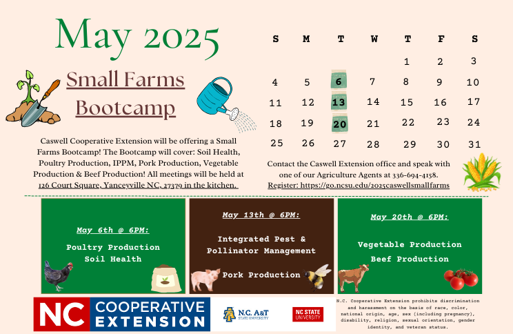 small farms bootcamp calendar