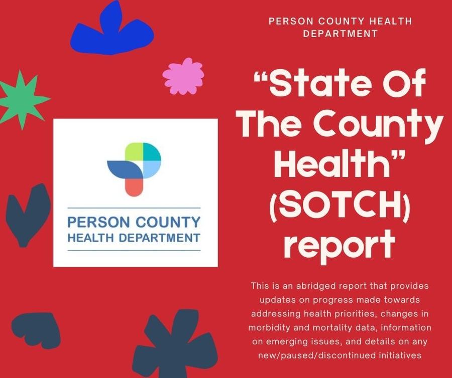 Person County Health Department logo and text: "State Of The County Health (SOTCH) report"