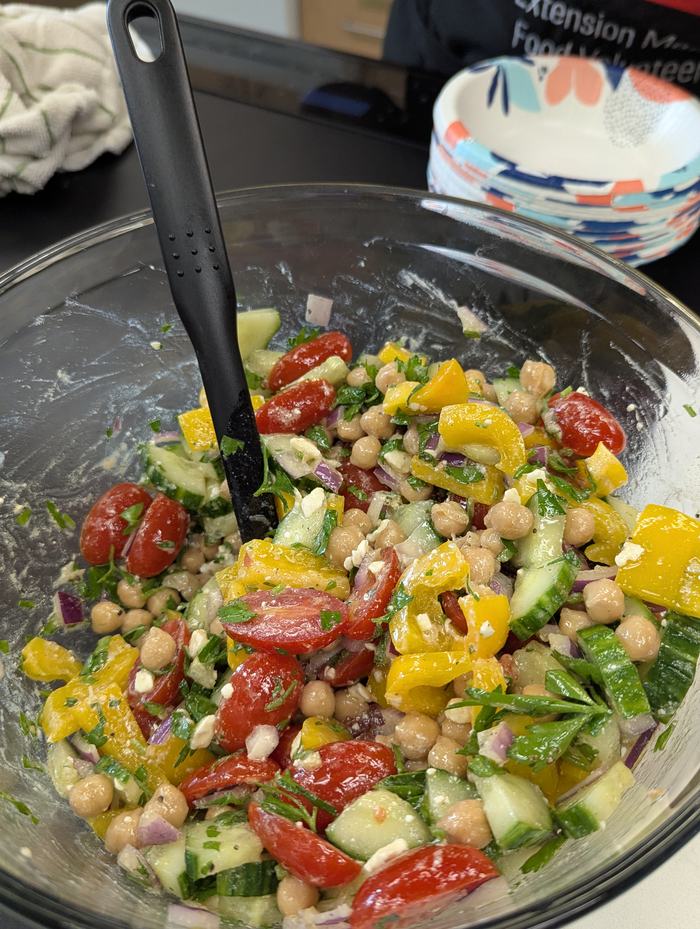 chickpea salad made by Extension Master Food volunteer Margarete O'Leary