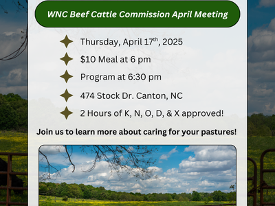Pasture Weeds & Control — WNC Beef Cattle Commission meeting, April 17, 2025, 6:30 pm, Canton NC