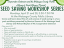 Seed Saving Workshop Flyer; all information in flyer is included in article text