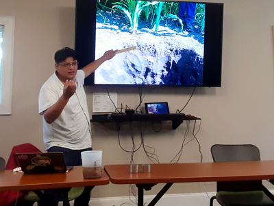 NC State University PhD student Alam Ramirez-Reyes leads the Soil Texture training workshop at Buncombe County Cooperative Extension.