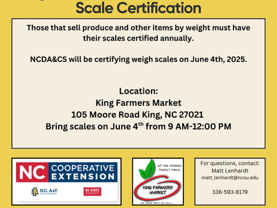 Image of NCDA Weigh Scale Event at King Farmers Market