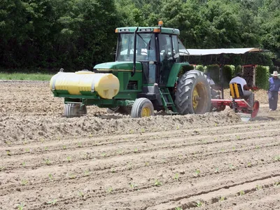 Tractor in field