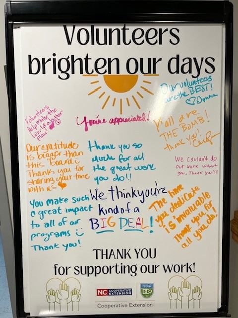 Volunteers brighten our days.