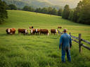 cattle grazing in a pasture field