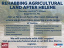 Rehabbing Agricultural Land After Helene — Thursday, April 24, 3:30pm, Sugar Grove, NC
