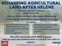 Rehabbing Agricultural Land After Helene — Thursday, April 24, 3:30pm, Sugar Grove, NC