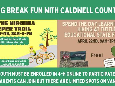 flyer with details about Spring break fun